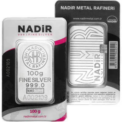 Nadir Metal Rafineri  100g srebrna sztabka